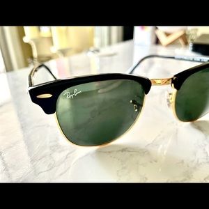 Mens Authentic Ray Bans, black and gold